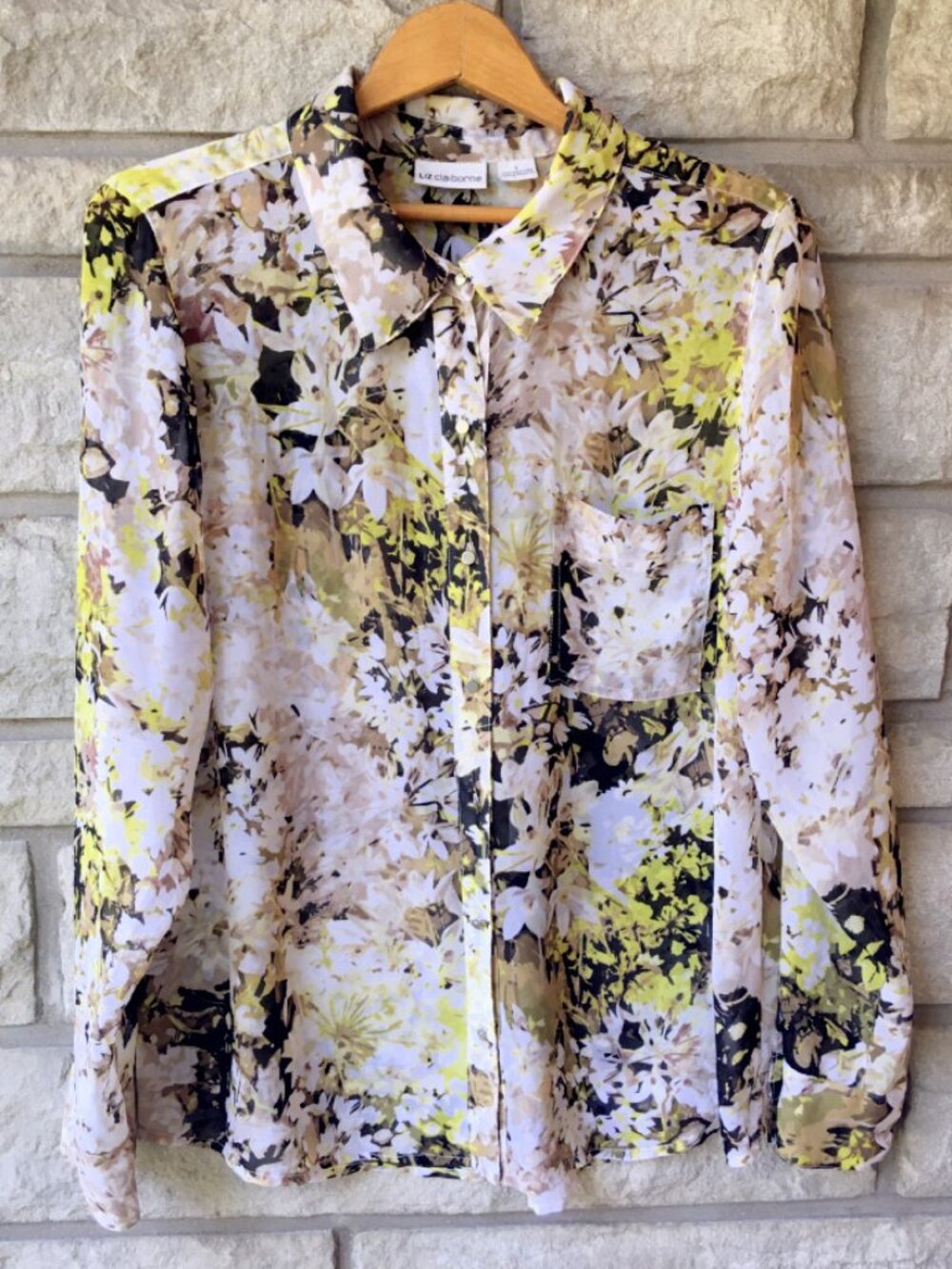 Floral Long Sleeve Button Down Blouse - Liz Claiborne